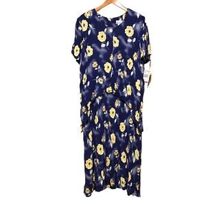 Ultra Dress New York Plus‎ Size Blue Floral Dress 22W